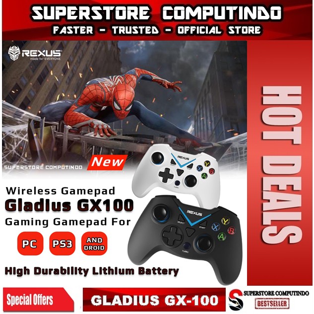 Rexus GX100 Gamepad Wireless for PC Android and PS