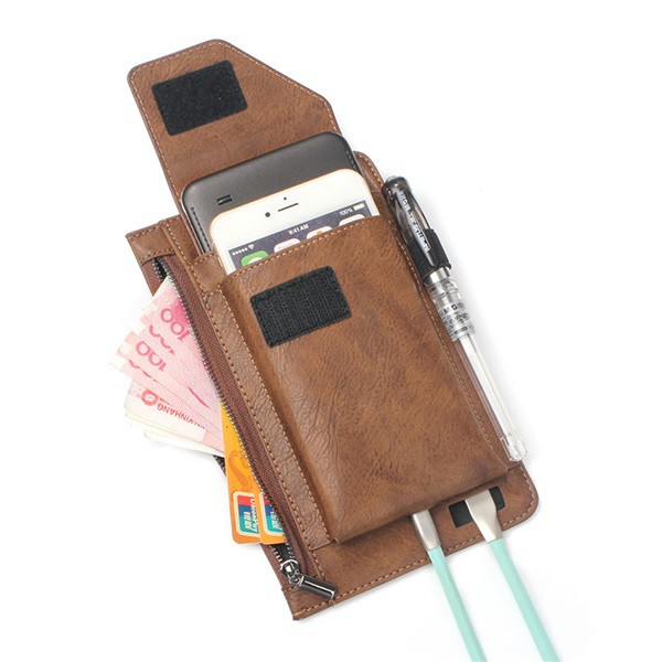 Waist Phone Bag PU Leather Vintage Model for Men - 6.3 inch Max - Tas Pinggang untuk Handphone