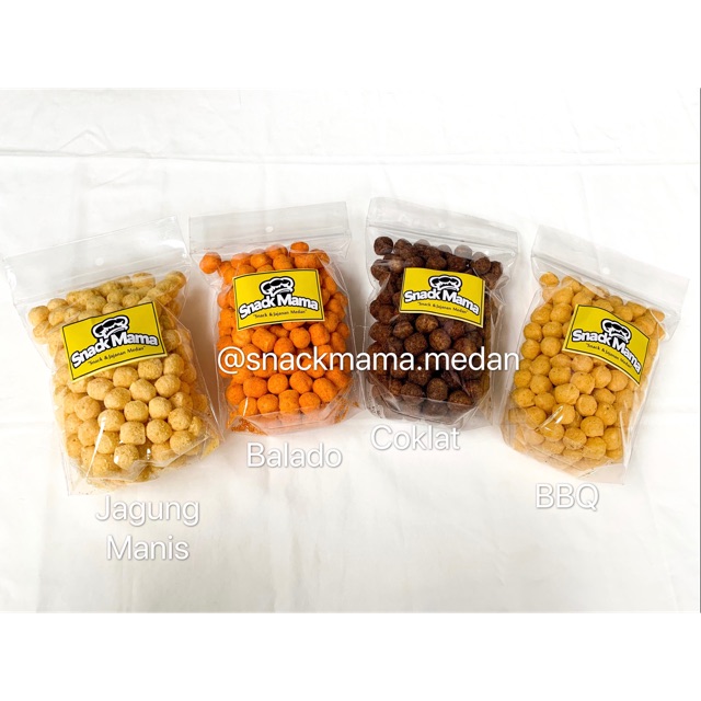 CHIKI BALL JAGUNG MANIS / BALADO / COKLAT / BBQ 100GR | SNACKMAMA