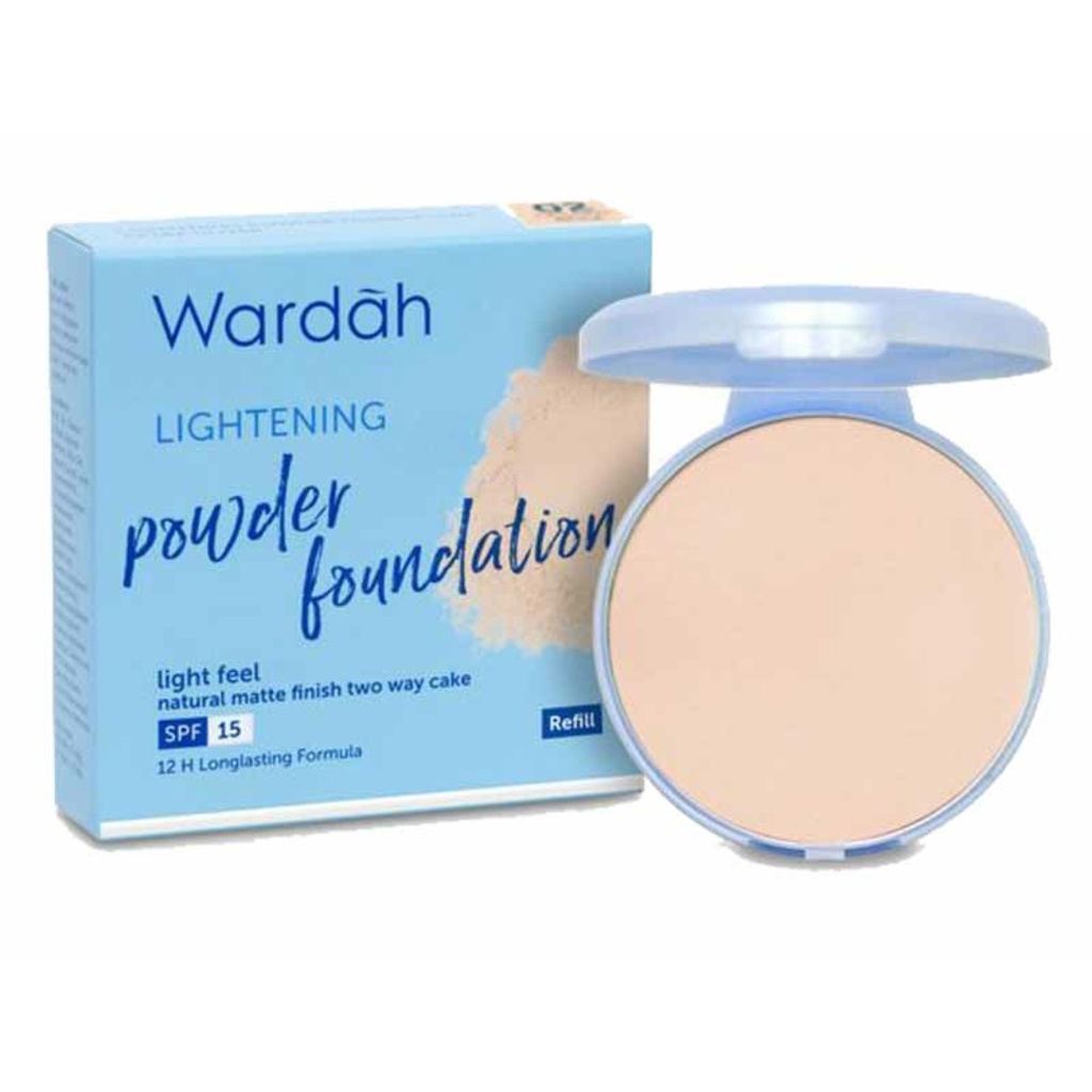 WARDAH Lightening Powder Foundation Light Feel 12gr Full / Refill