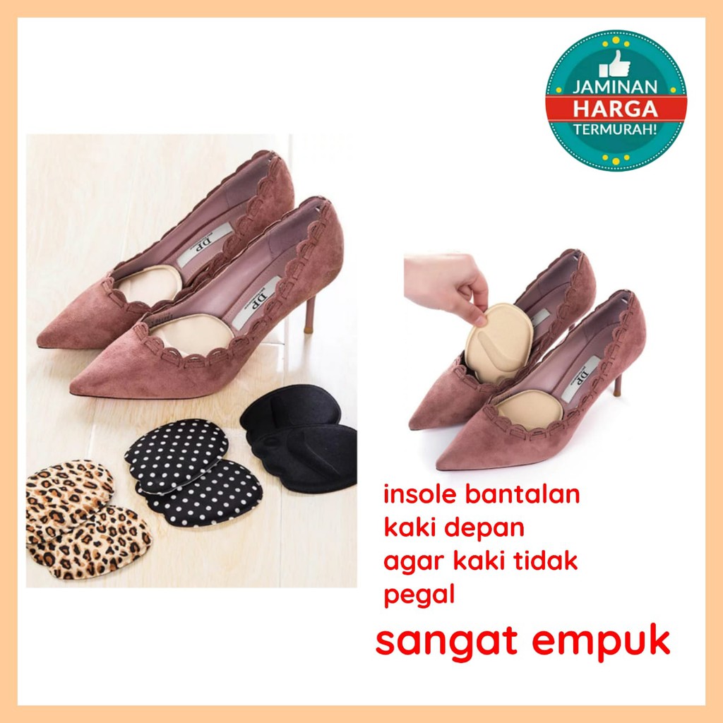 1 Pasang Bantalan Kaki Depan / Insole Busa Anti Slip / Sol Jari Kaki High Heels