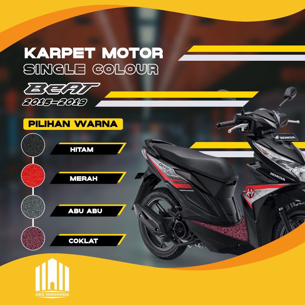 PRESTIGE - KARPET MOTOR - HONDA BEAT - TAHUN 2015 SD 2019 - SINGLE COLOUR - COIL MAT