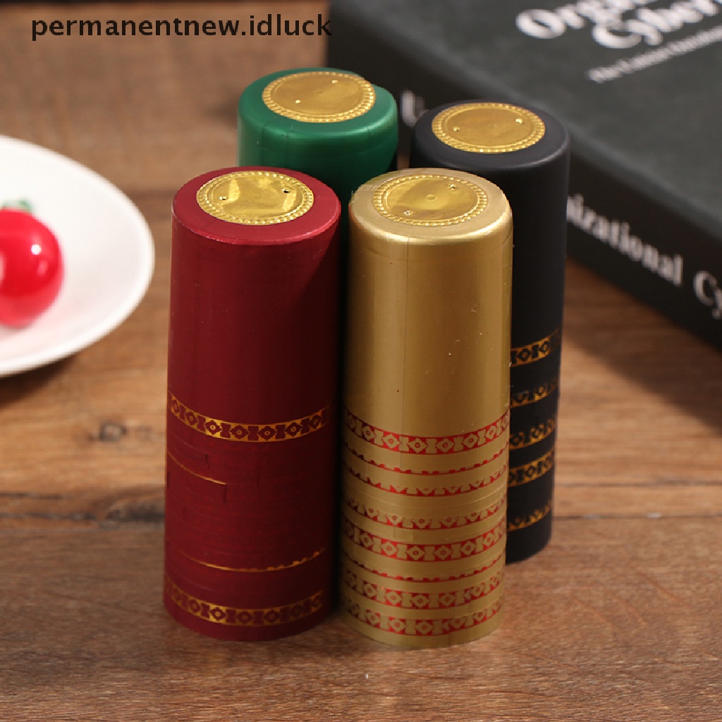 10 Pcs Tutup Segel Botol Wine Bahan PVC Heat Shrink