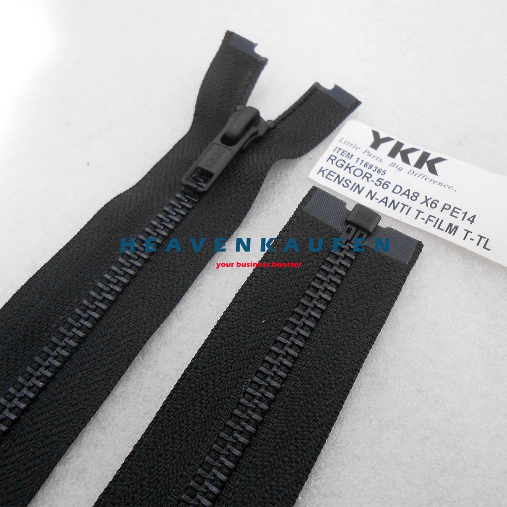 Resleting Zipper Jaket YKK Besi Metal 65 cm Atau 26 inch Hitam Black Oxides Set Open End