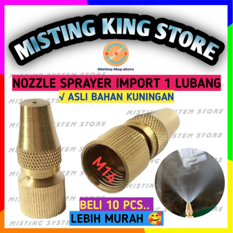 NOZZLE SPRAYER KUNINGAN LURUS 1 LUBANG HEAD SPRAY NOZLE SPUYER ELEKTRIK APOLLO KNAPSACK ALAT SIRAM CUCI AC NOSEL SEMPROTAN AIR TAMAN KEBUN HAMA MISTING POMPA DC 12V