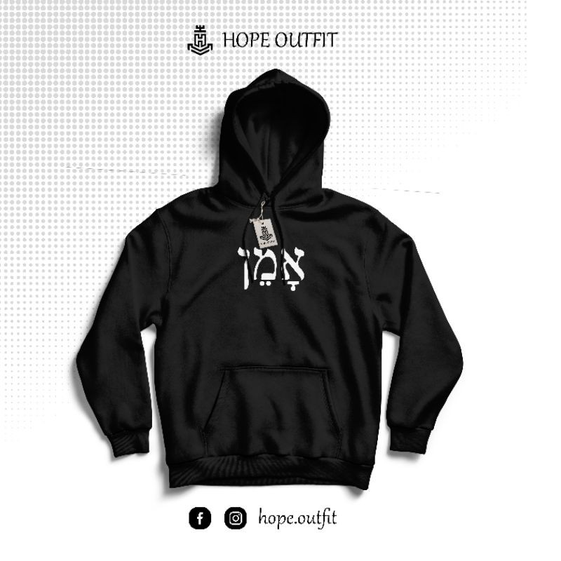 Jaket Hoodie Kristen Amin Bahasa Ibrani