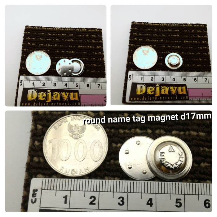 

READY GOJEK Magnet Name tag bulat nama dada magnetic d17mm Diameter 1,7cm