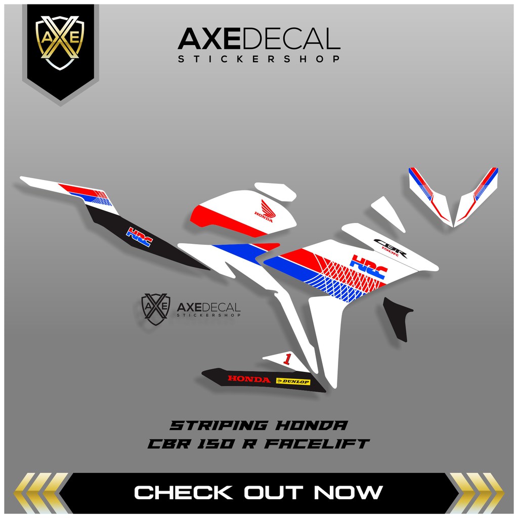 Striping Honda CBR 150 R Livery HRC / Stiker Motor Cbr 150 R Facelift /Stock Decals Honda Cbr