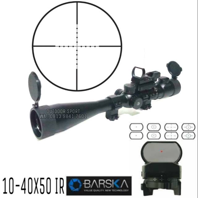 Telescope Barska 10-40X50 SFIR Tube 30 Mildot + Holosight RG 4 Reticle Reflex Dot Rifle Scope Rusia