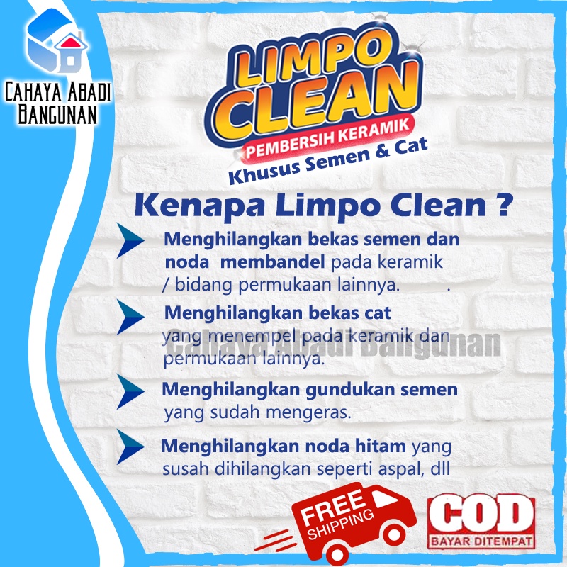 Limpo Clean Semen + Sikat Keramik Lantai 3M