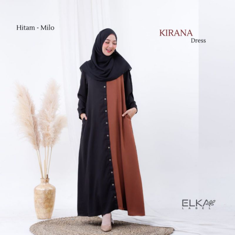 Kirana Dress By Elka Label / Gamis Polos / Gamis Syar'i / Gamis Busui / Kirana Dress by Elkalabel
