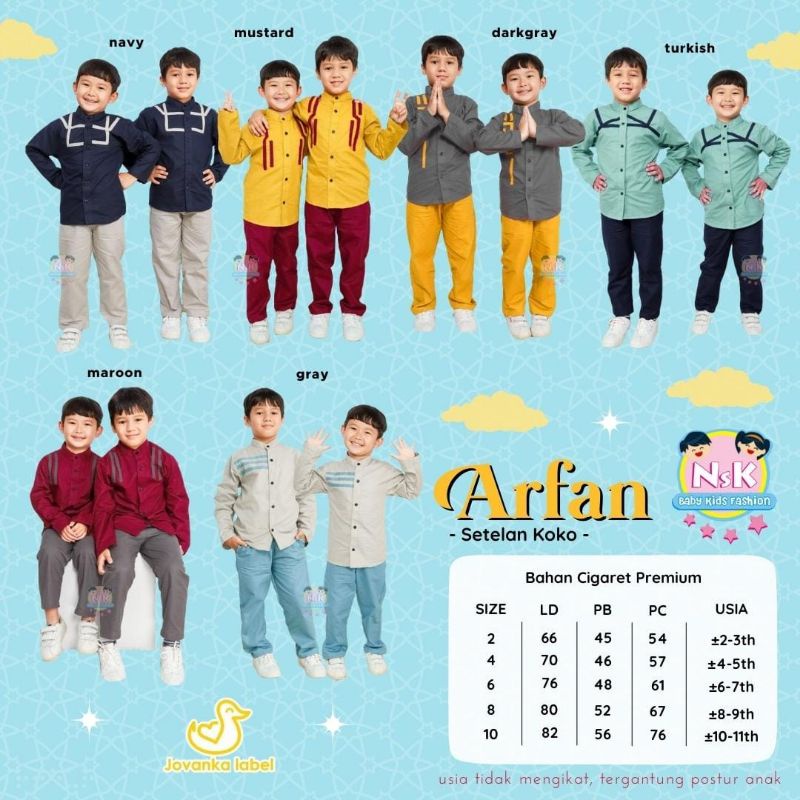 Arfan Setelan Koko Muslim Anak by NsK Fashion Kids