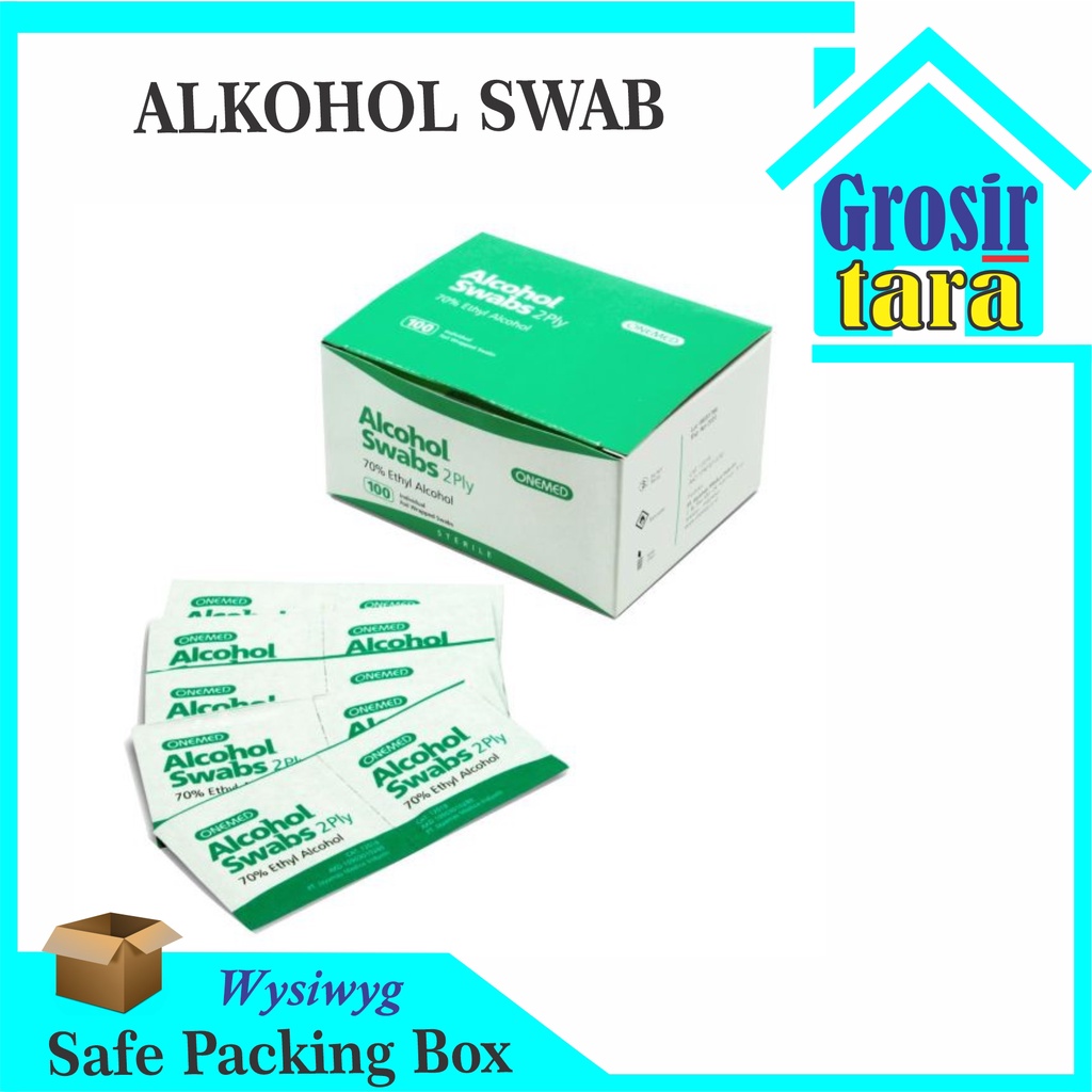 ALKOHOL SWAB isi 100pcs alcohol swabs Tissue Onemed 100 Pcs tisu basah Medis Steril