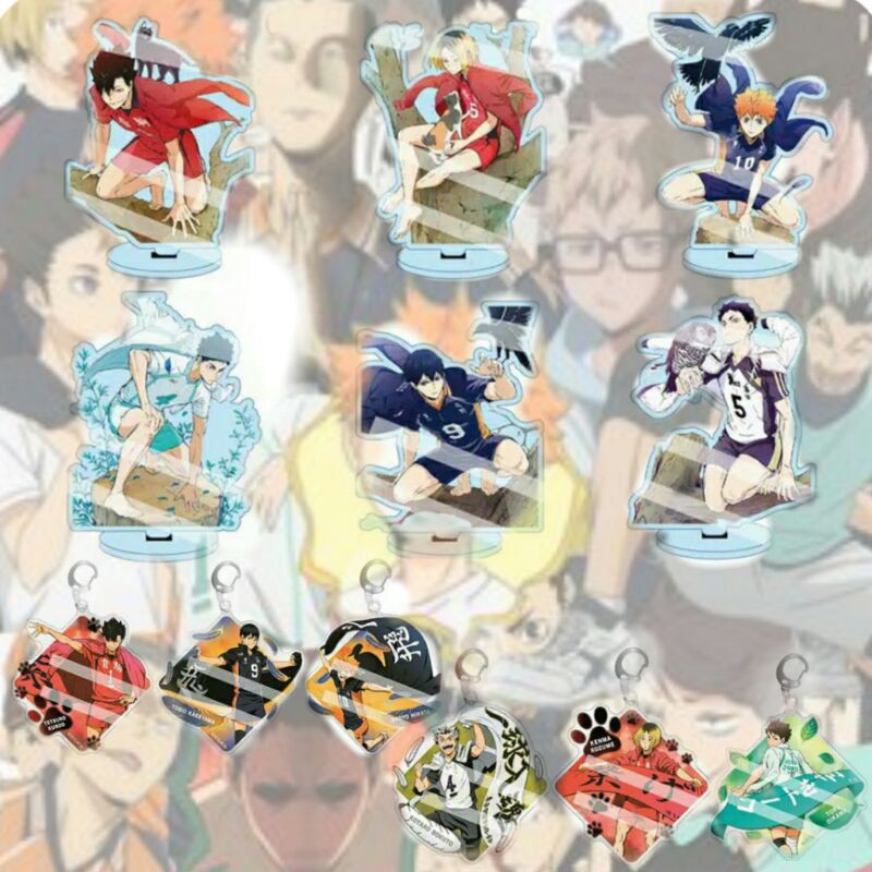standee & keychain haikyuu characters gantungan kunci kageyama hinata kuroo oikawa kenma akaashi