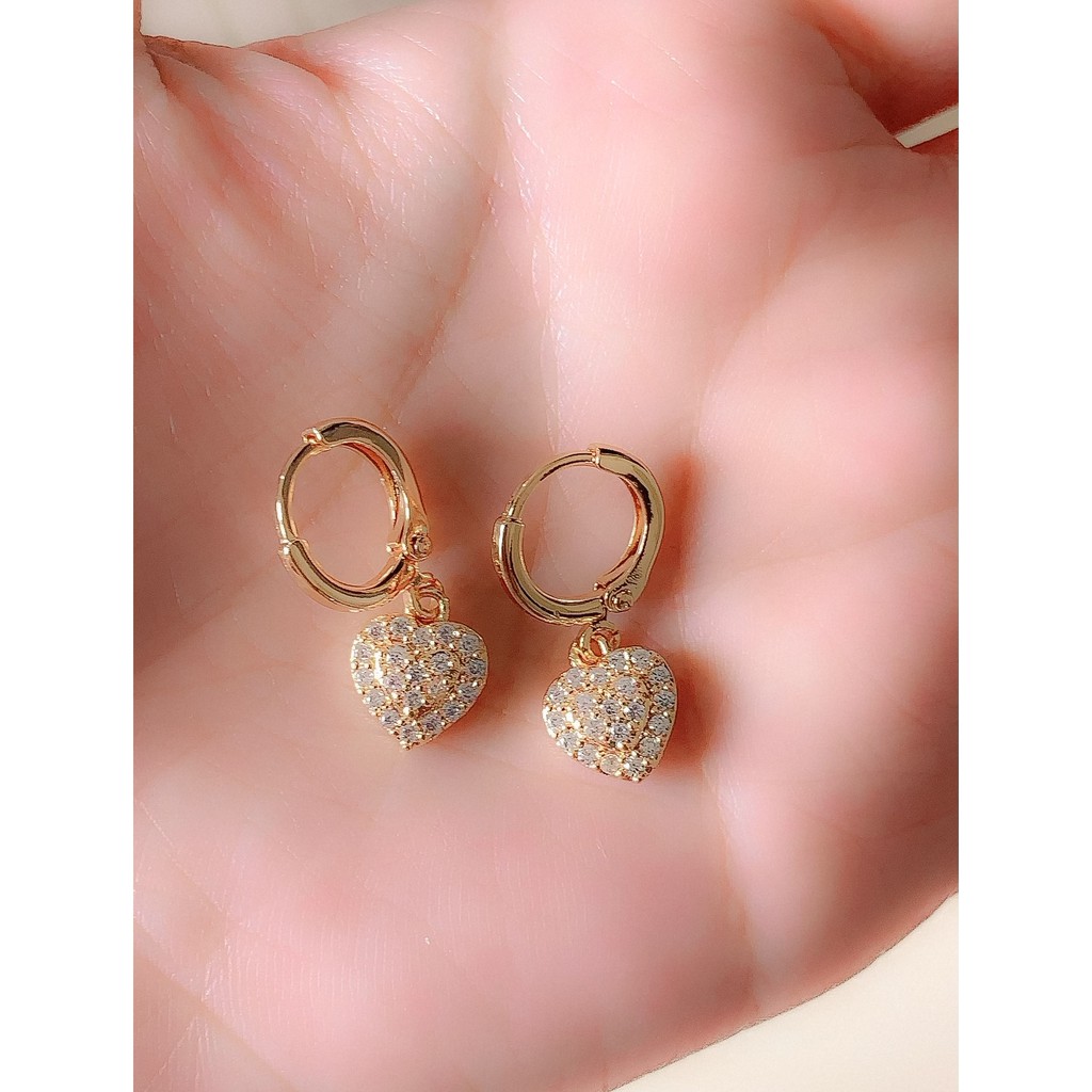 Anting Wanita Satu Hati Zirconia Gold Xuping