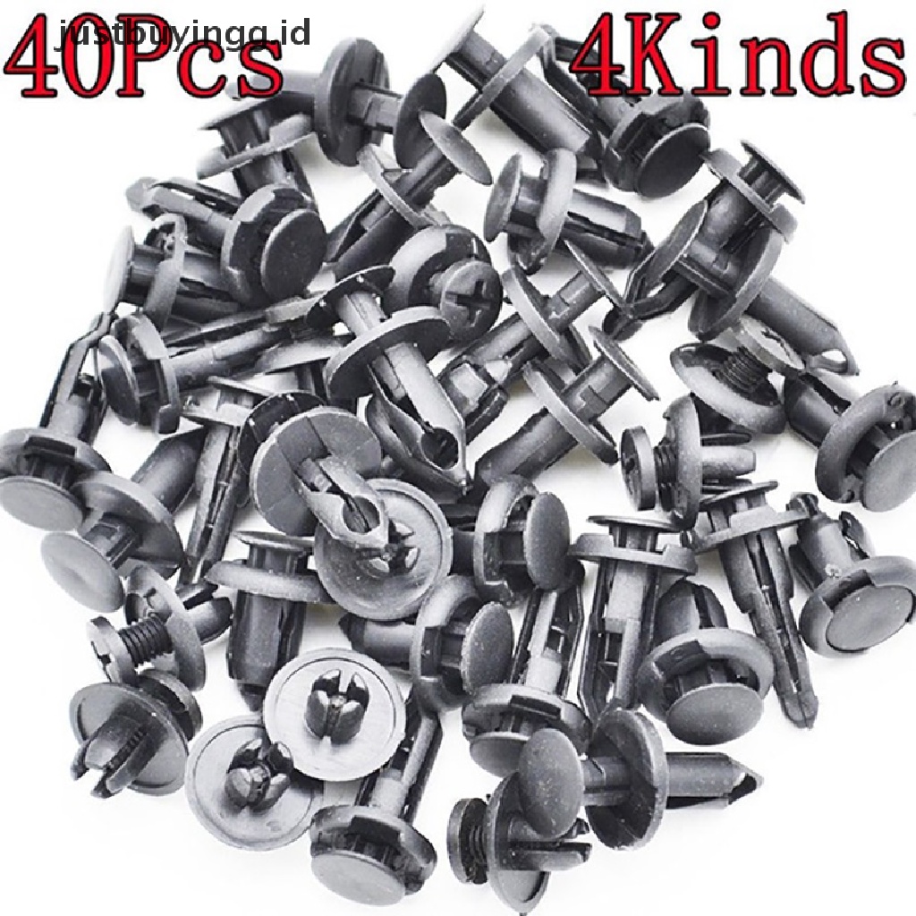 (Justbuyingg.Id) 40pcs Klip Rivet Tekan Pengencang Fender / Bumper Mobil Bahan Plastik