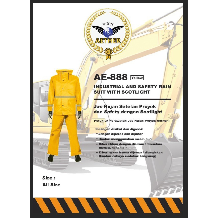 Jas Hujan Proyek Setelan Celana Kuning Hijau Oren Aether List Scotlight Skotlek Raincoat Suit