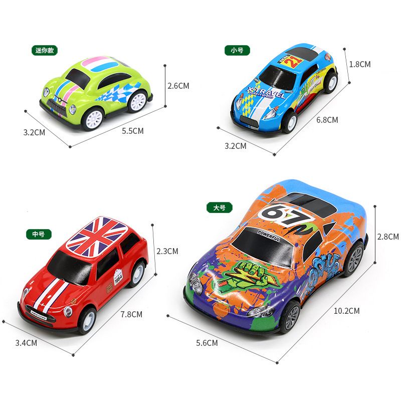 Mainan Mobil 4 ukuran Mini small medium big Pull Back Warna-Warni Pullback Mobil Mobilan Kecil Fancy Pulback Colorful Mini Car Print
