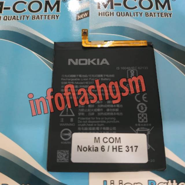 Battery Batre Baterai Mcom Nokia 6 HE317 TA-1000 TA-1003