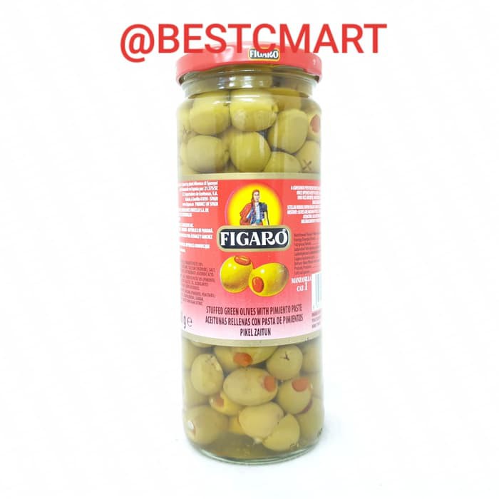 

FIGARO STUFFED GREEN OLIVES WITH PIMIENTO PASTE 450GR