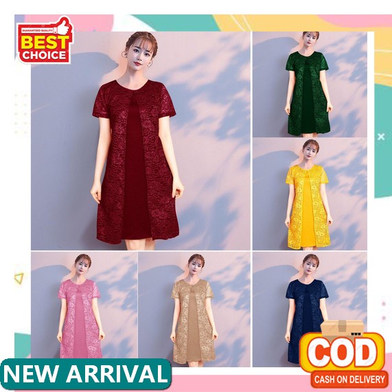 Vf-Dress Wanita Import Redcherry Cny Dress Warna Merah Rista Dress Wanita Terusan Shakila Import Ld 