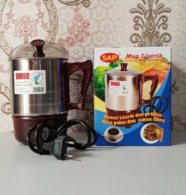 Mug Listrik Stainless Steel SAP BR 2011 kettle Listrik 175 watt teko listrik pemanas air PROMO