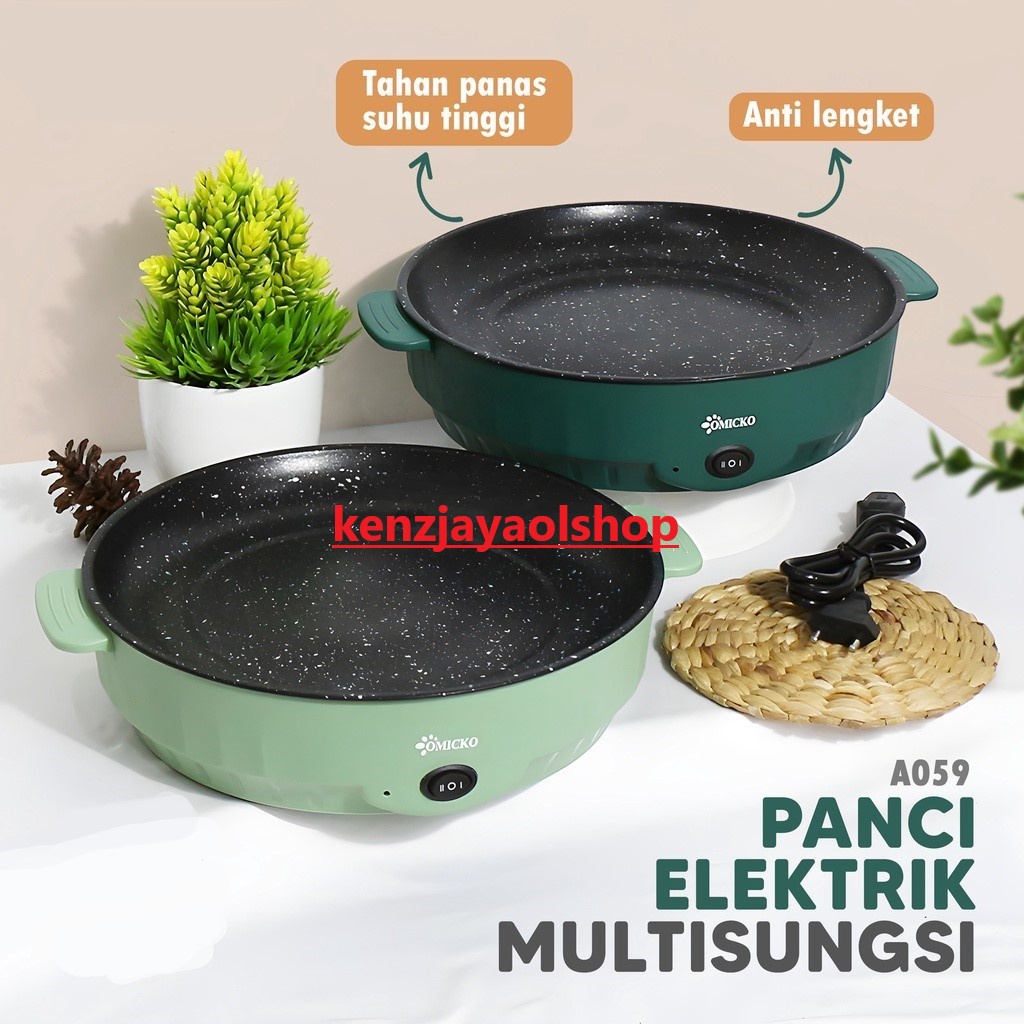 ( KJO ) Grill Pan Electrik 22 cm Grill Pan Serbaguna - Panci Panggang Anti Lengket