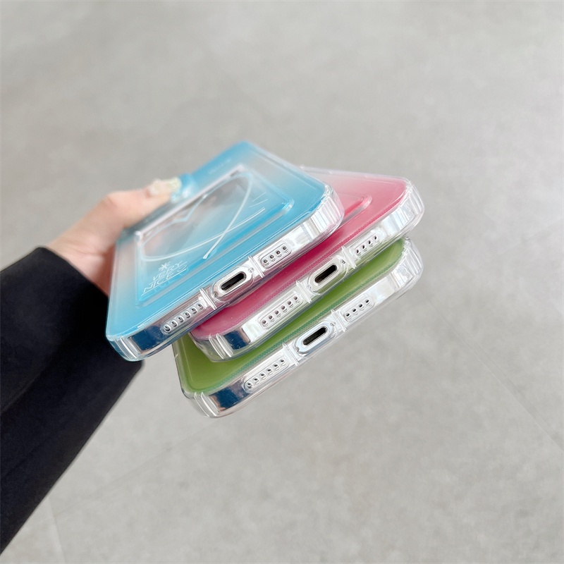 Soft Case Pelindung Desain Hati Warna Gradasi Anti Jatuh Untuk iPhone 14 13 12 Pro MAX 11 X XR XS MAX 7 8 Plus