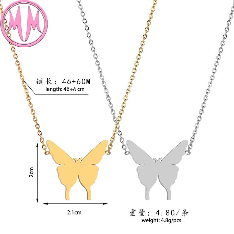 MORYMOSHI N673 Kalung Wanita Kupu-Kupu Titanium Stainless Anti Karat Anti Luntur Fashion Korea