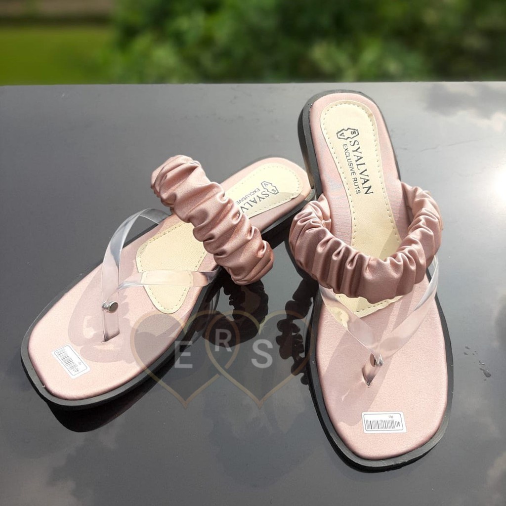 TOKOERS SDPD06 Sandal Wanita Perempuan Model Teplek - Tali Jelly Kerut