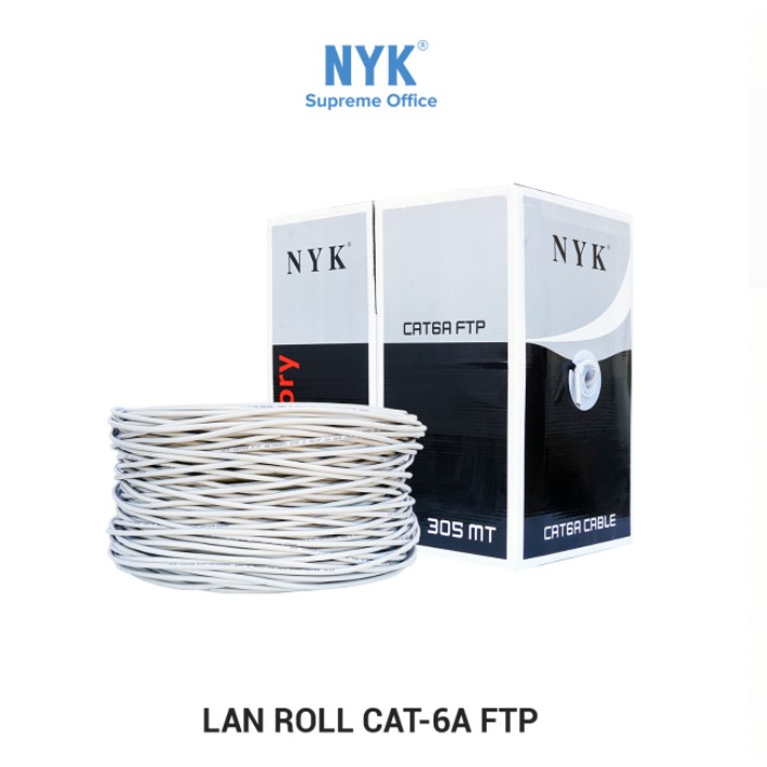 Cable lan nyk 305 meter cat 6 6a ftp outdoor gigabit ethernet network - Kabel internet rj45 roll 305m cat6a 1Gbps