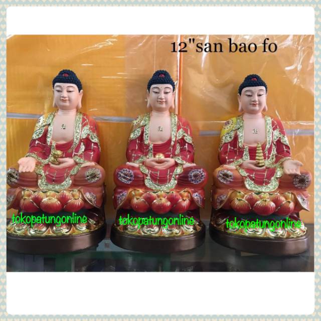 Patung Buddha Fiber New 12in B012