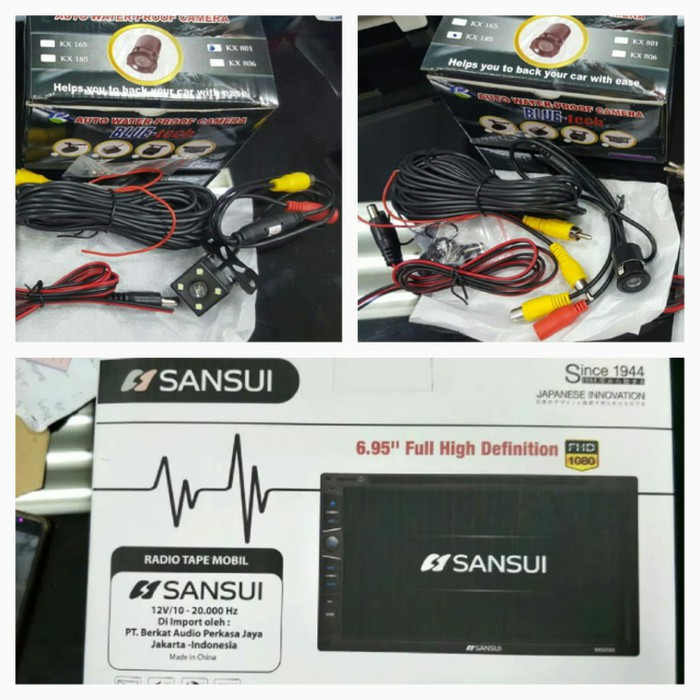 Audio Doubel Din Merek Sansui + Camera / Kamera Mundur Mobil Xenia