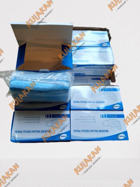 Masker Earloop 3 PLY Masker 3PLY Masker Pelindung Polusi Masker Medis Tebal Premium Isi 50