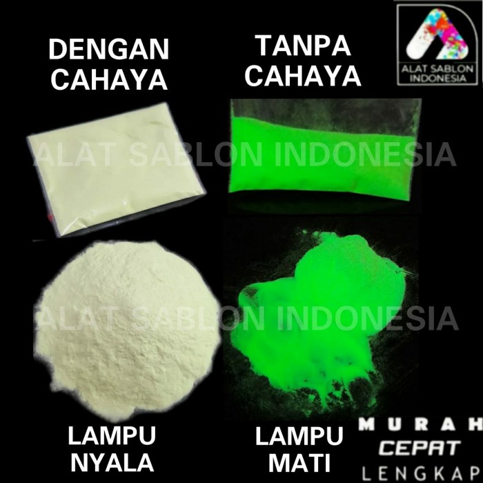

Sale Bubuk Fosfor Glow In The Dark 100Gr Alat Sablon Bergaransi