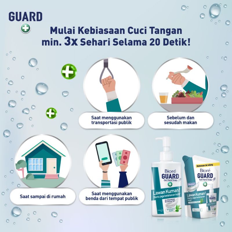 Biore GUARD Gel Hand Soap Eucalyptus Scent / Fresh Antibacterial / Fruity refill  dan botol 200 / 250 ml hand wash sabun