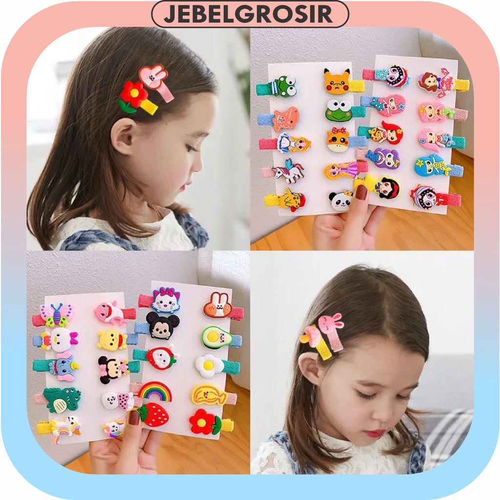 Jepit Rambut Anak isi 10pcs / Jepitan Rambut Anak Motif Karakter Kartun Hairpin 119