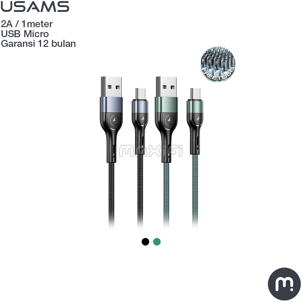 USAMS U55 USB Micro Aluminum Braided Charging Data Cable 1m