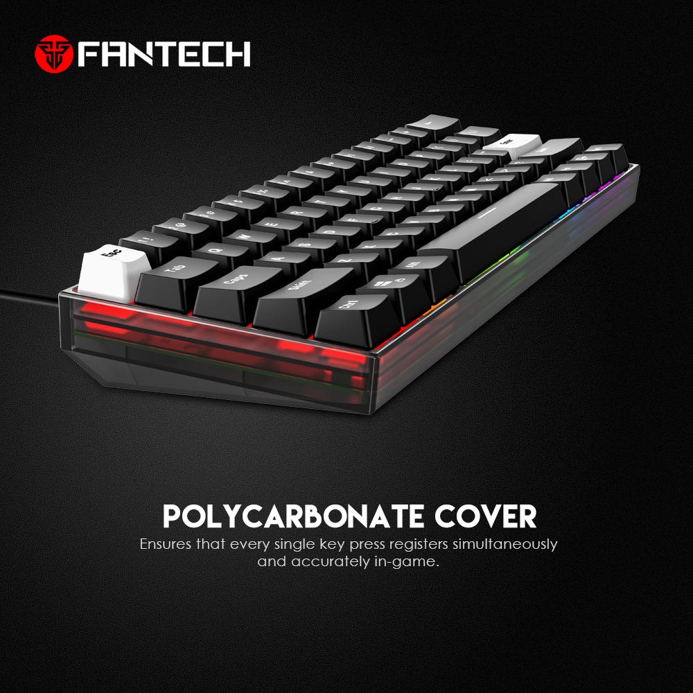 Keyboard Gaming Mechanical RGB Hotswap Fantech MAXFIT61 FROST MK857 FROST RGB Hotswapable Mechanical Gaming Keyboard