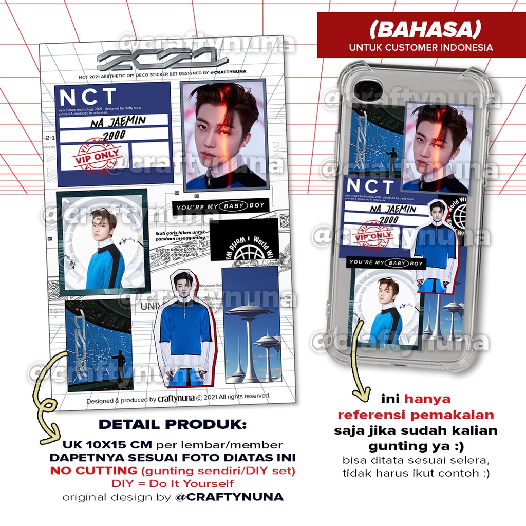 (NC-024) 21 member - NCT 2021 STICKER AESTHETIC DIY SET DECO stiker case hp estetik dream 127 wayv universe journal set