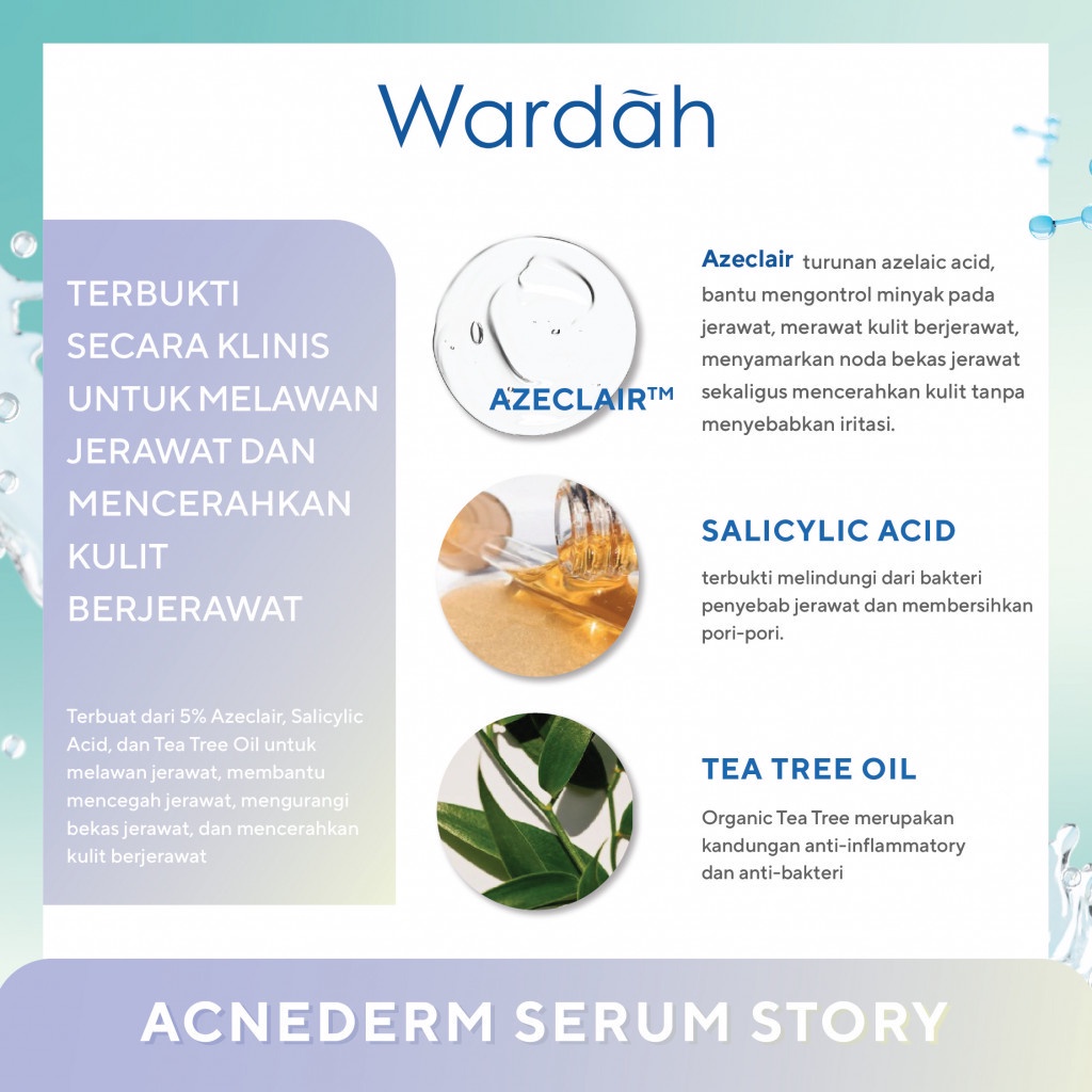 Wardah Acnederm Acne Care Serum 15ml | Serum Jerawat