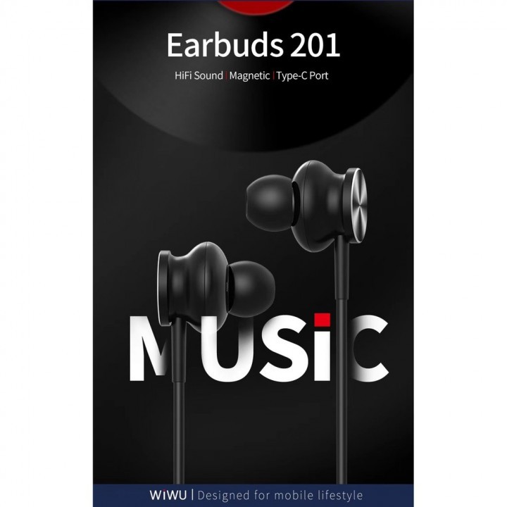 WIWU Earbuds 201 - Wired HiFi Stereo Earphones with Type-C Interface