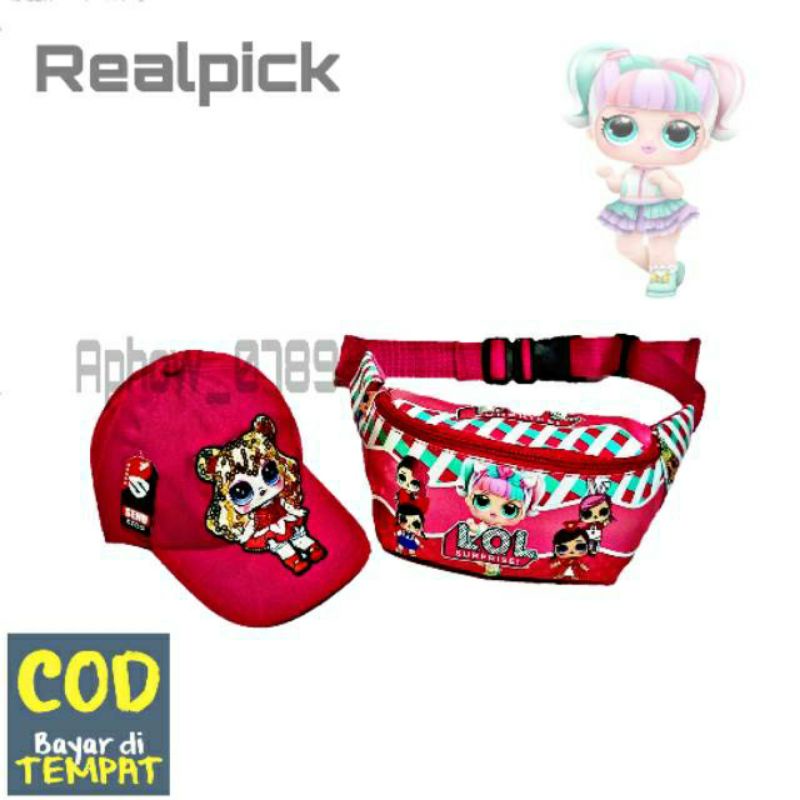 tas SLempang anak LoL bonus topi LED nyala