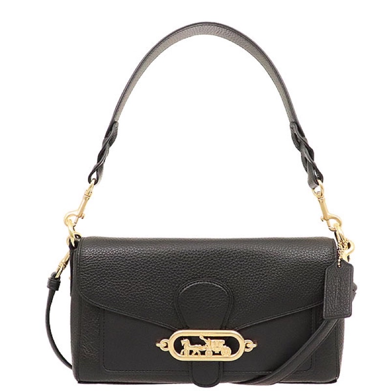 COACH Small Jade Leather Crossbody Shoulder Bag in Black (C91105)