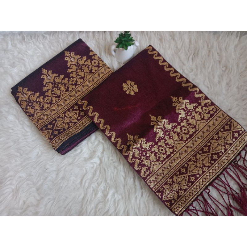 songket silungkang full kristal premium