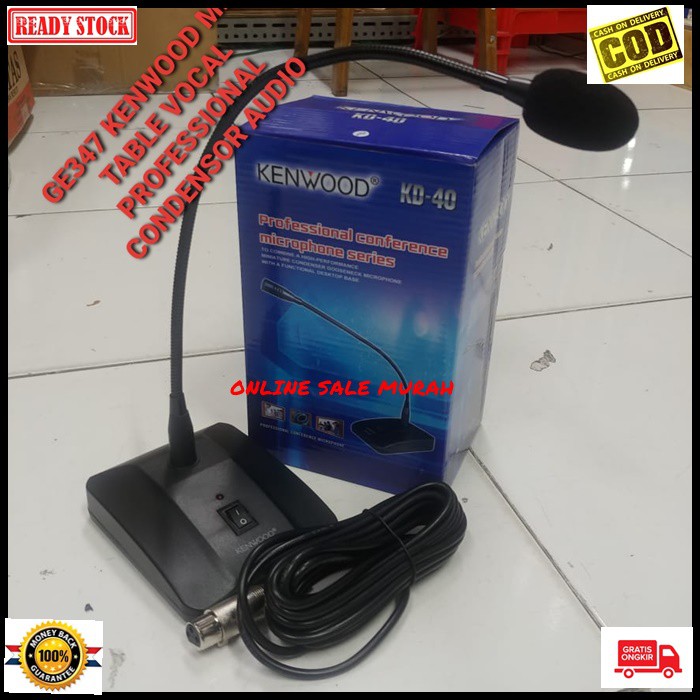 G347 Kenwood mic meja condenser mik table desk standing electret condesor microphone meeting pidato mikrophone podium mimbar peka sensitif profesional pro audio sound sistem meting vokal vocal panggung dj studio rapat G347   PAKAI MIC INI SUARA BIASA BIAS