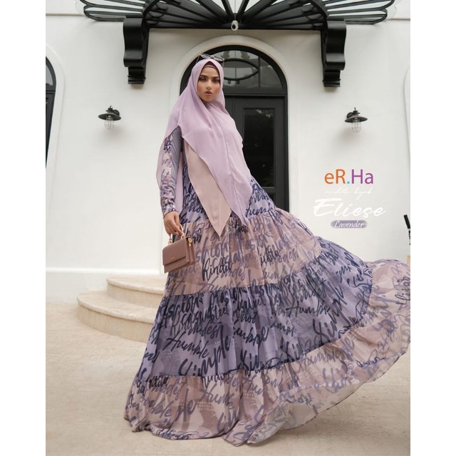 [ER.HA SYARI] GAMIS SYARI TERBARU / DRESS SET PRINTING " ELIESE SET " BY ERHA