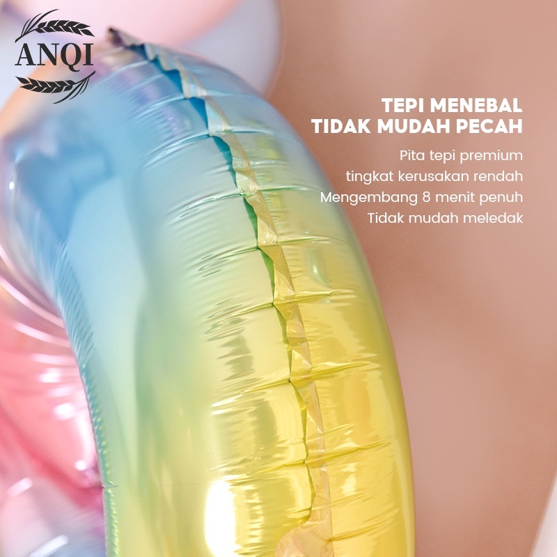 ANQI 1888 Balon Foil Angka Balon angka Jumbo Rainbow Balon Usia