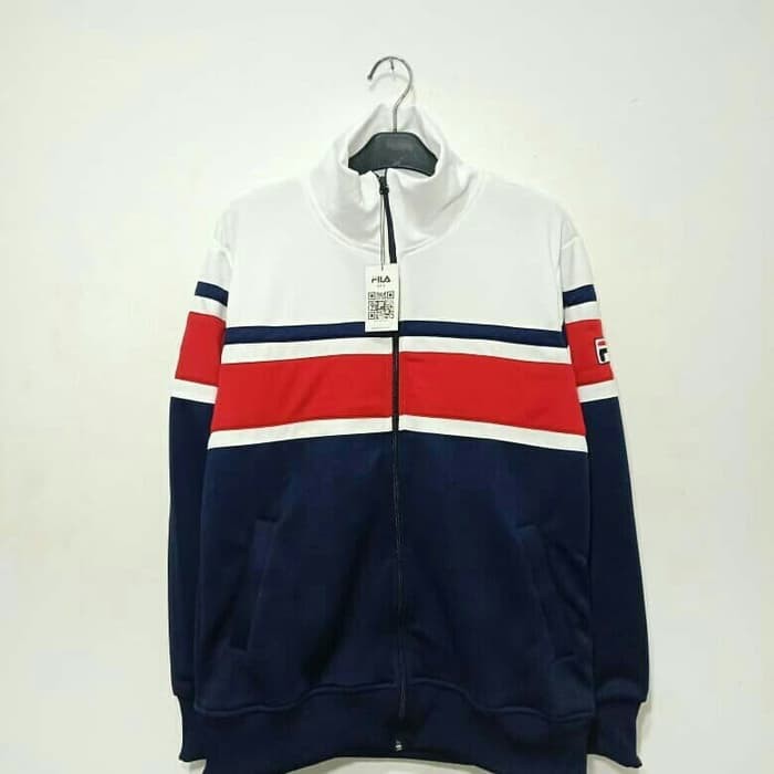 JAKET TRACKTOP FILA PUTIH CASUAL DISTRO Slayershop