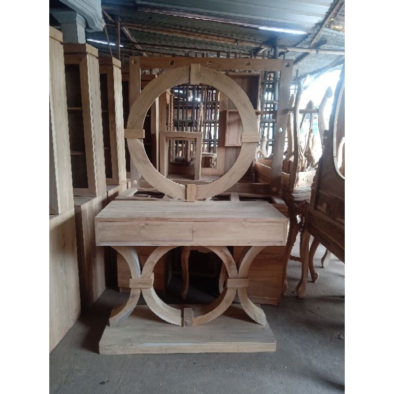 Meja Rias Minimalis Jati    #Meja pajangan, Tolet cantik, Meja rias mewah, Meja consul, Cermin mewah